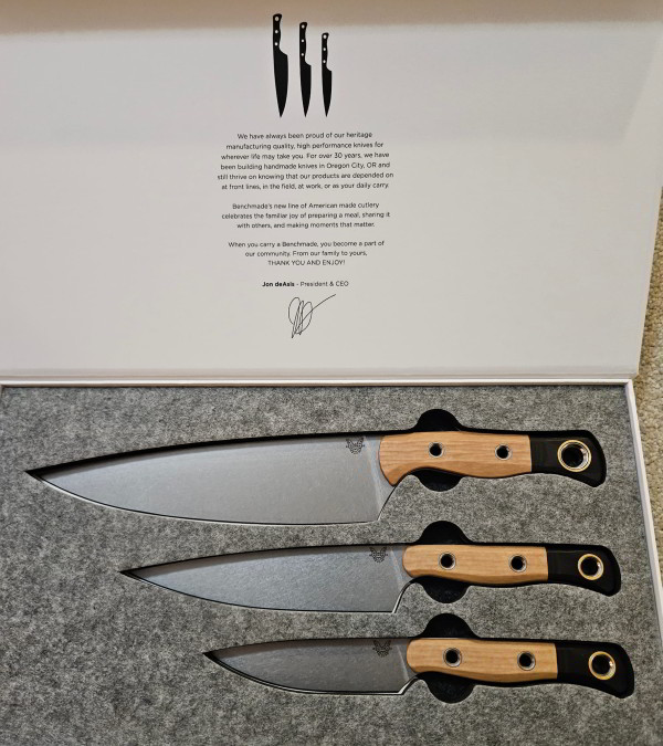 Benchmade Kitchen Cutlery 4000BK-02 3 Piece Stainless Knife Set