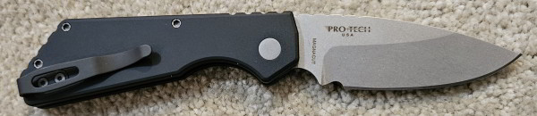 ProTech Knives PT201 Strider PT+ Auto Solid black handle, Stonewash Magnacut blade